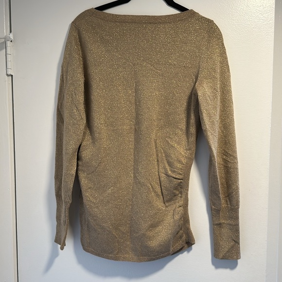 Gold Metallic Holiday Sweater Banana Republic EUC.
Size M - Picture 5 of 6